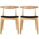 preview thumbnail 2 of 96, Set of 2 Kennedy Elbow Chairs Farmhouse Wooden Dining Chairs With PU Leather Or Fabric Cushion Seat, Modern Accent Side Chairs