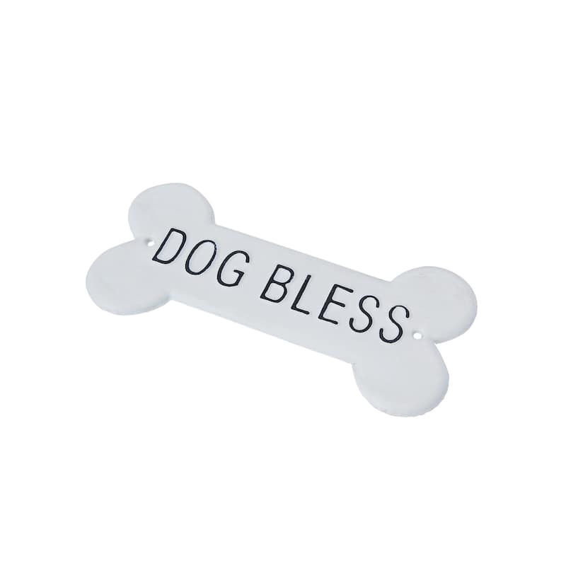 Decorative Metal "Dog Bless" Wall Sign - 9.0"L x 0.3"W x 4.4"H