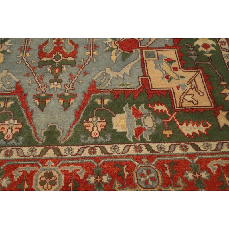 Hand Knotted Oriental 100% Wool Carpet Transitional All-Over Greys & Charcoal Oushak Area Rug - 12' 0'' X 8' 9''
