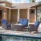 Option Brown Rattan Blue Cushion