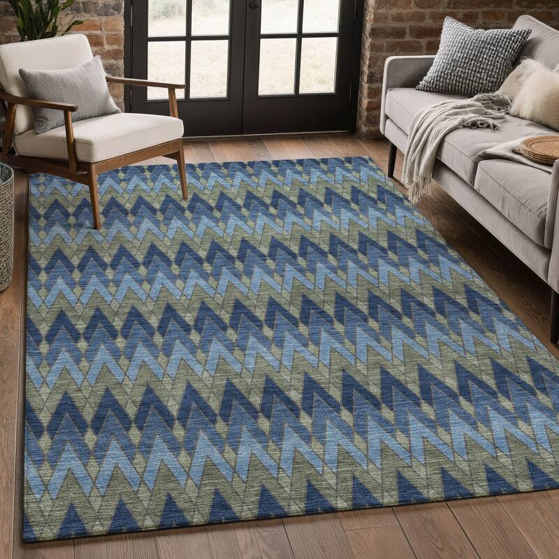 Machine Washable Indoor/ Outdoor Modern Baxter Chantille Rug