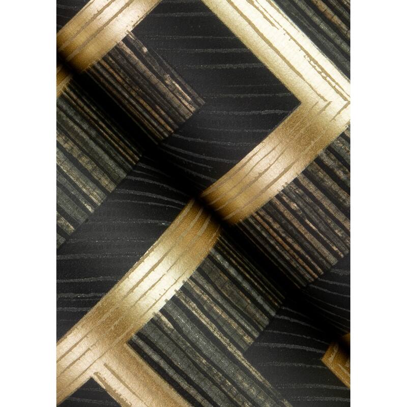 Advantage Henley Black Geometric Grasscloth Wallpaper
