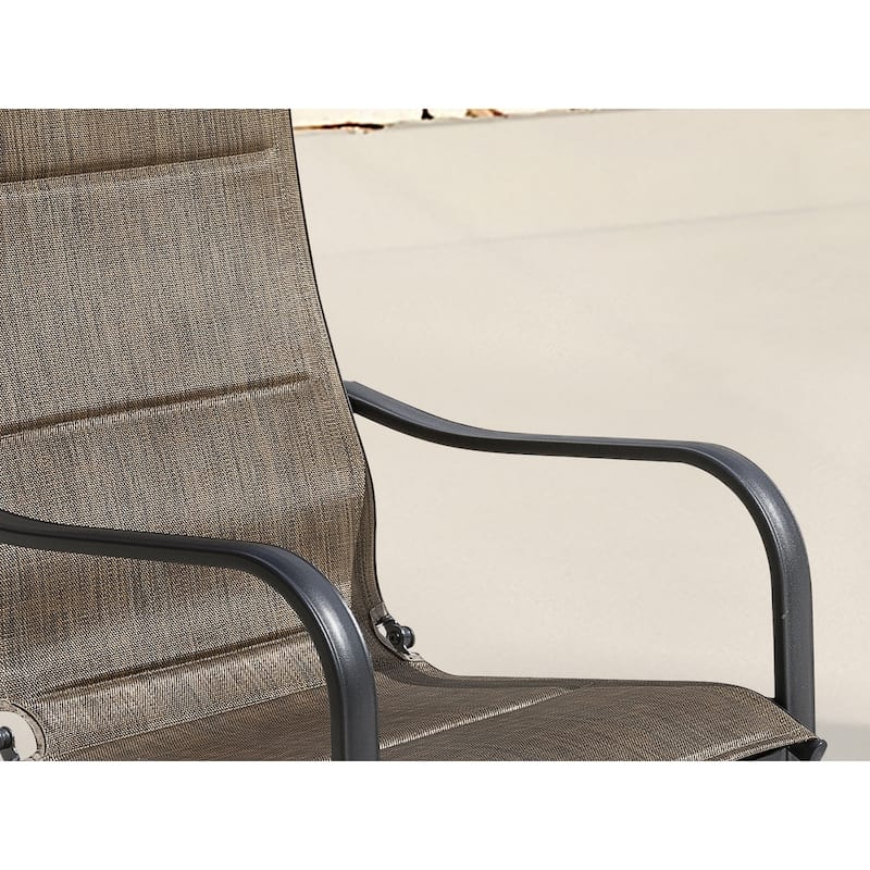 Nuu Garden Outdoor Chair Set of 2 C-spring Motion Dining Chairs, Textilene