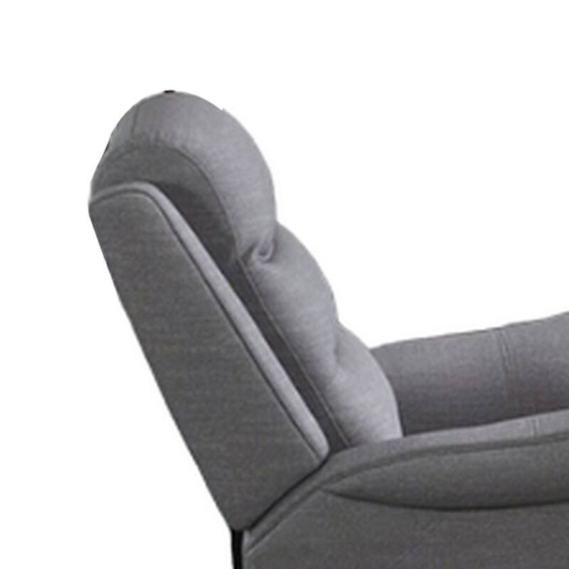 Clair 2 Piece Manual Reclining Sofa and Loveseat, Solid Wood, Gray Fabric