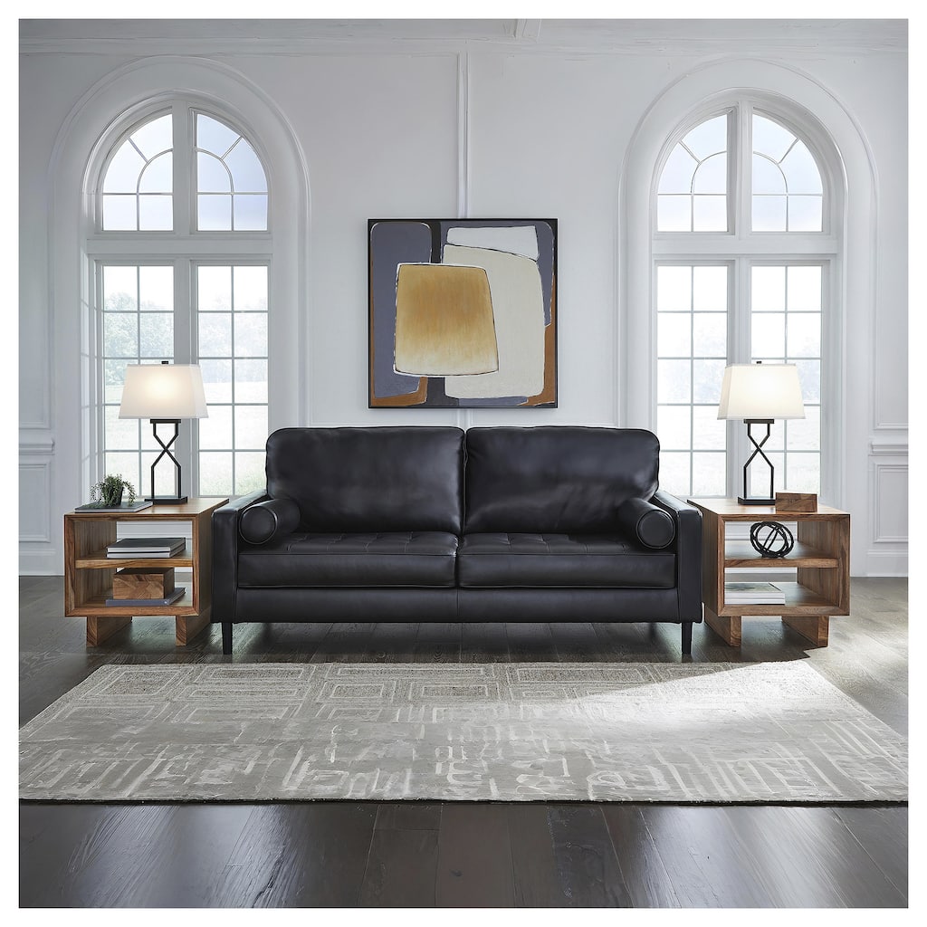 Signature Design by Ashley Bryceview Black Sofa - 87" W x 38" D x 39" H