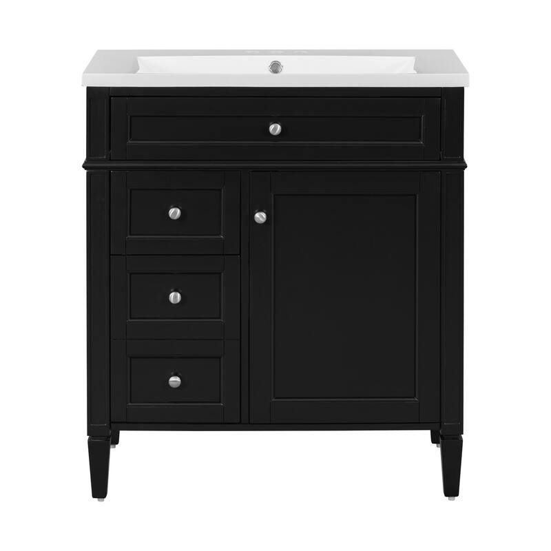 30'' Bathroom Wood Storage Vanity Cabinet with Top Sink and Drawers