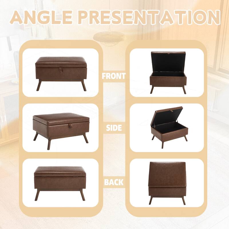 Versatile Mid-century Modern Storage Ottoman for Various Rooms