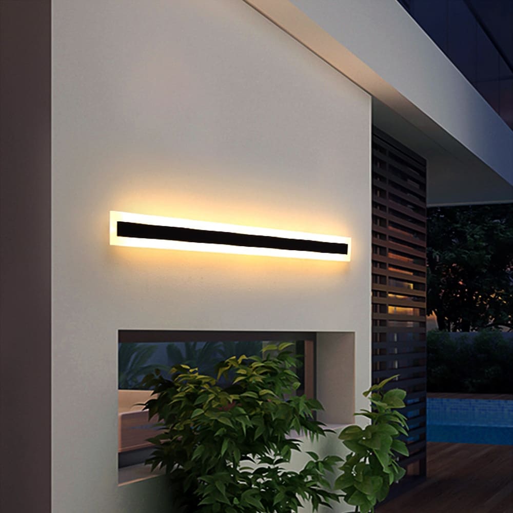 YANSUN 1-Light Black Modern Integrated LED Outdoor Wall Light Waterproof  Porch Light Wall Lantern Sconce for Garden 3000 K On Sale Bed Bath   Beyond 37904474