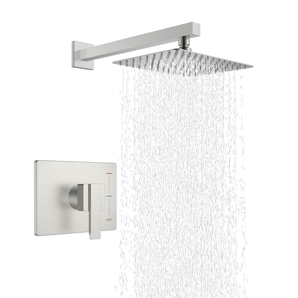 PROOX Wall Mount Square Shower Trim Kit with Single-Spray Shower Head