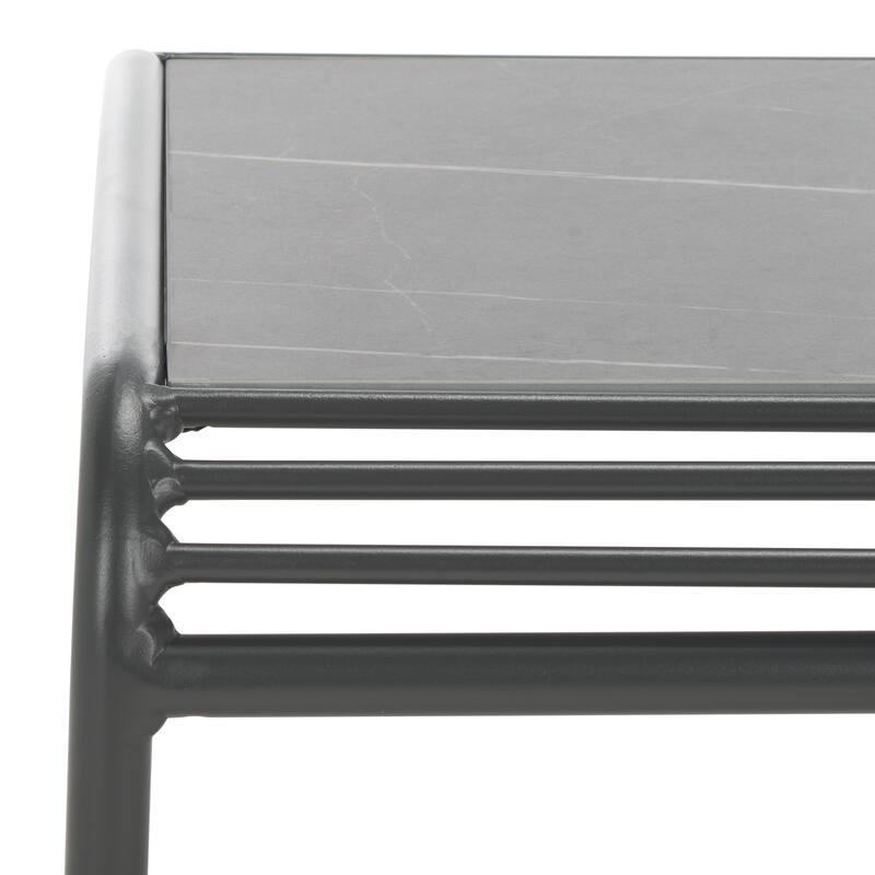 SAFAVIEH Outdoor Patio Furniture Core Sintered Stone Coffee Table, Fully Assembled - 26"W x 24"D x 17"H