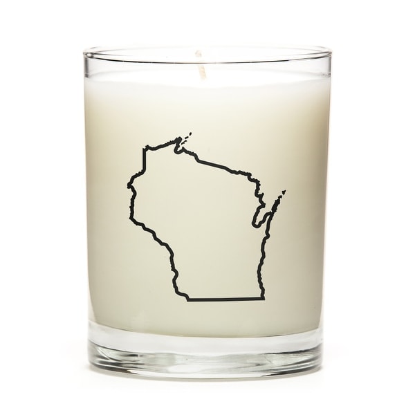 State Outline Soy Wax Candle, Wisconsin State, Vanilla