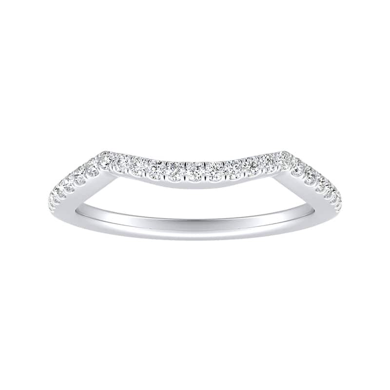 Auriya 1/6ctw Curved Diamond Wedding Band 14k Gold - White - 9