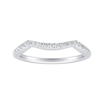 Auriya 1/6ctw Curved Diamond Wedding Band Platinum