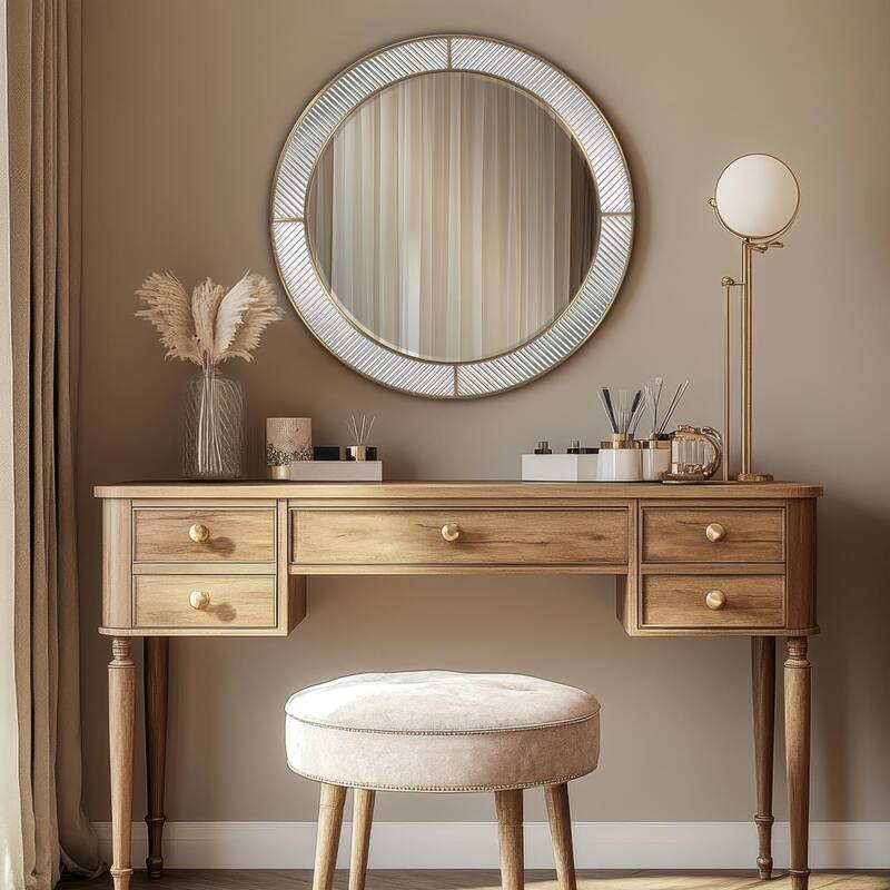 Frosted Round Wall Mirror