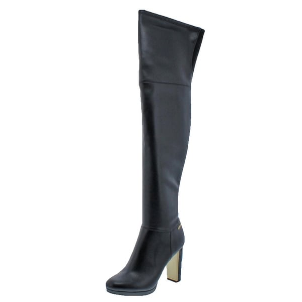 calvin klein over the knee leather boots