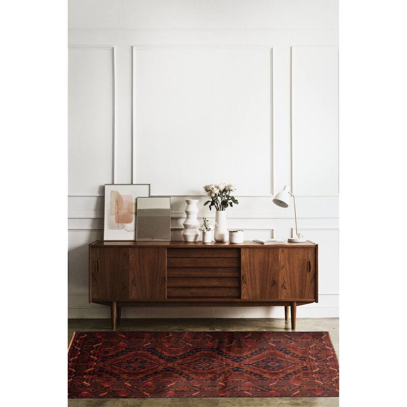 ECARPETGALLERY Hand-knotted Teimani Brown Wool Rug - 3'11 x 7'1