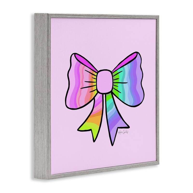 Stupell Pastel Rainbow Ombre Ribbon Framed Giclee Art Design By Katie Conley