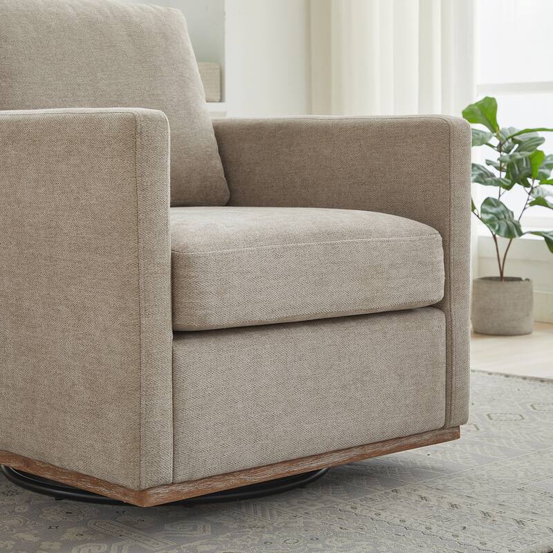 Square Upholstered Swivel Accent Chair
