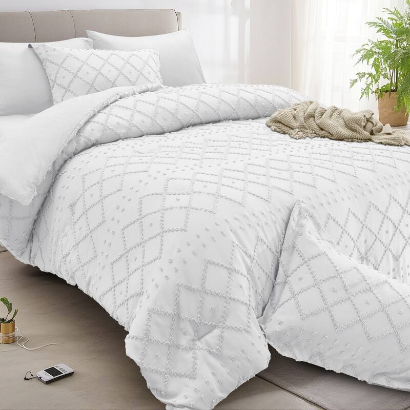 Set of 5/7 Pieces Brushed Comforter Set, Bed-in-a-Bag