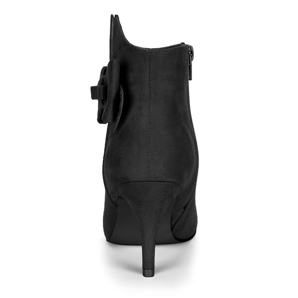 black bow ankle boots