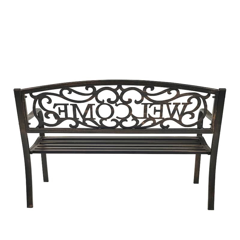 Bronze Welcome Garden Bench 50 Inch Long