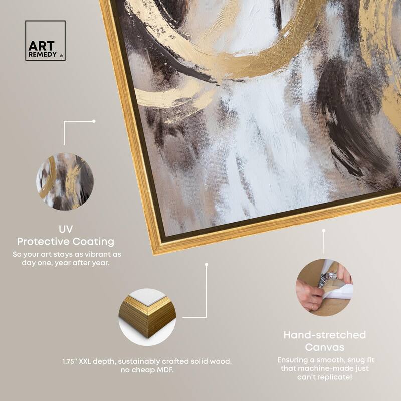 Swirling Forms with Gold Canvas by Art Remedy