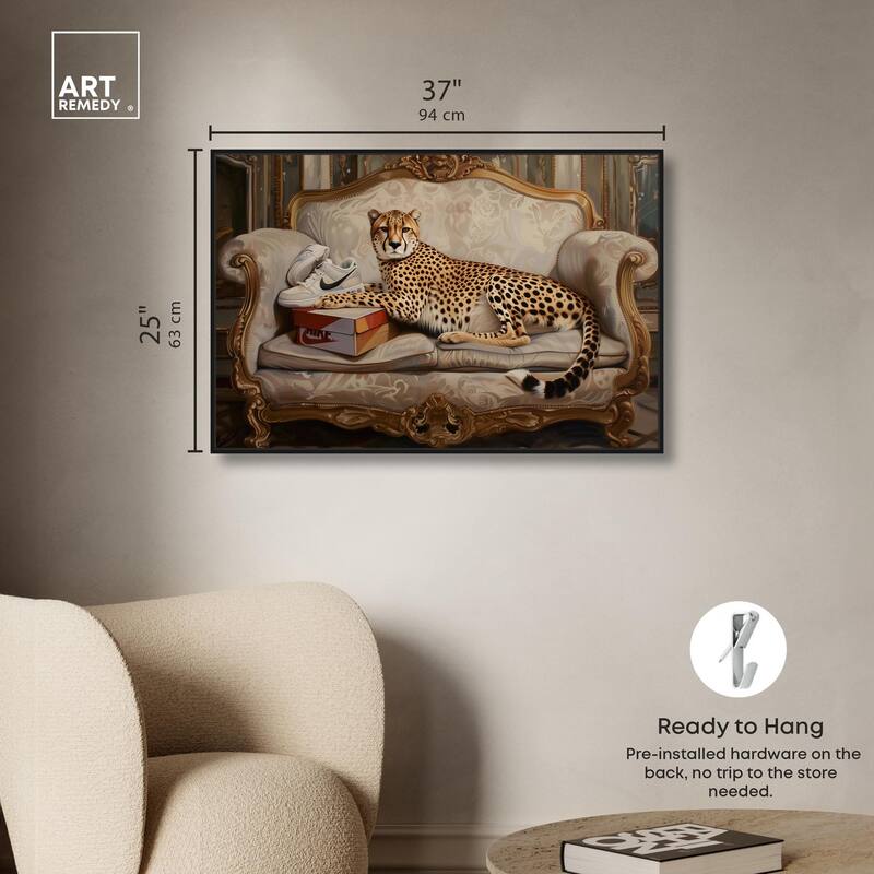 Lounging Sneaker Cheetah Canvas by Art Remedy