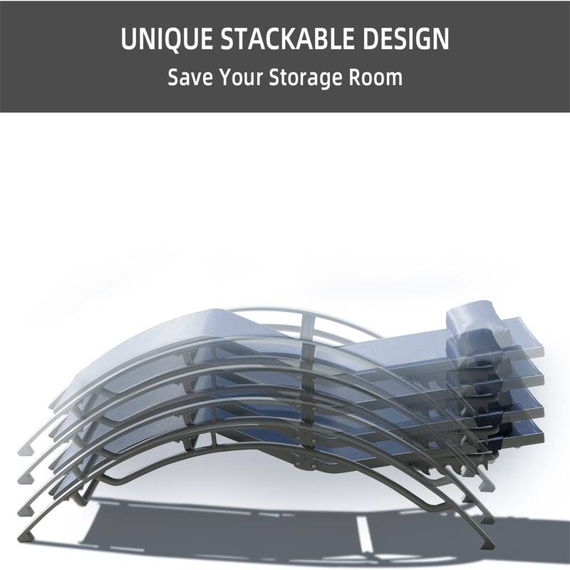 GDFStudio - Adrian Adjustable Aluminum Outdoor Pool Lounge Chair Set with Metal Side Table for All-Weather