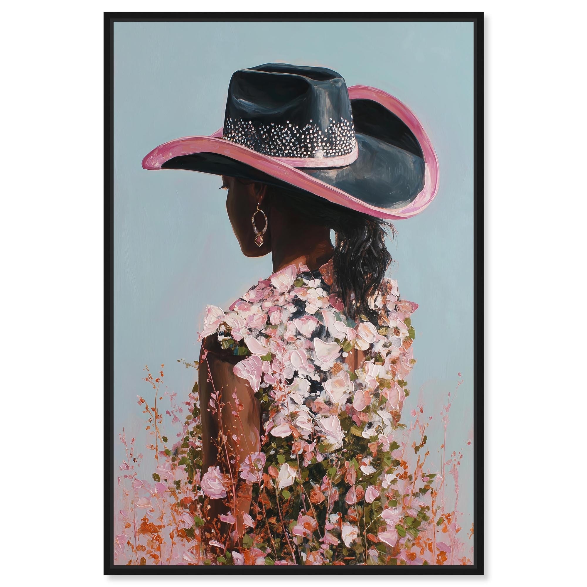 Glistening Cowgirl Blossom Pink Wall Decor Canvas Print by Art Remedy