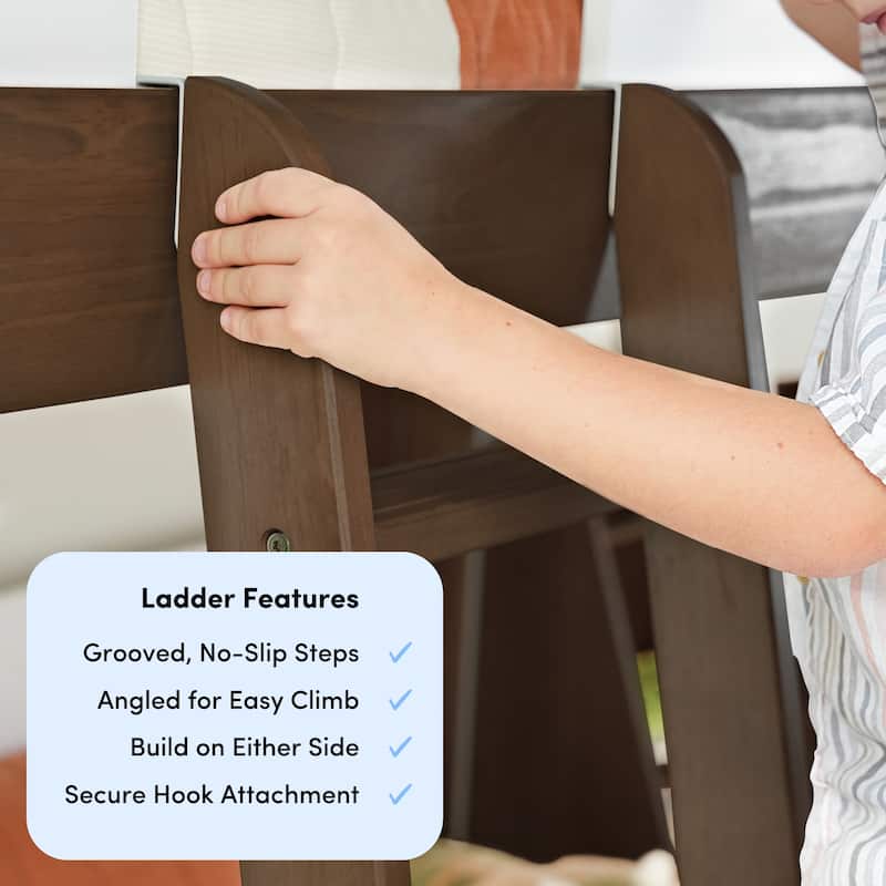 Max and Lily Mid-Century Modern Twin over Twin Low Bunk Bed