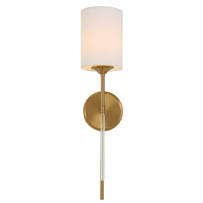 Clear Acrylic Accented Wall Sconce Lighting Fixtures - 20" - Brass and White