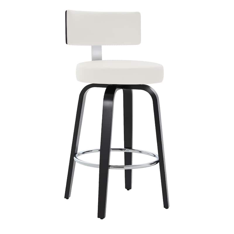 Upholstered Swivel Counter/ Bar Stools with T-Shaped Backrest