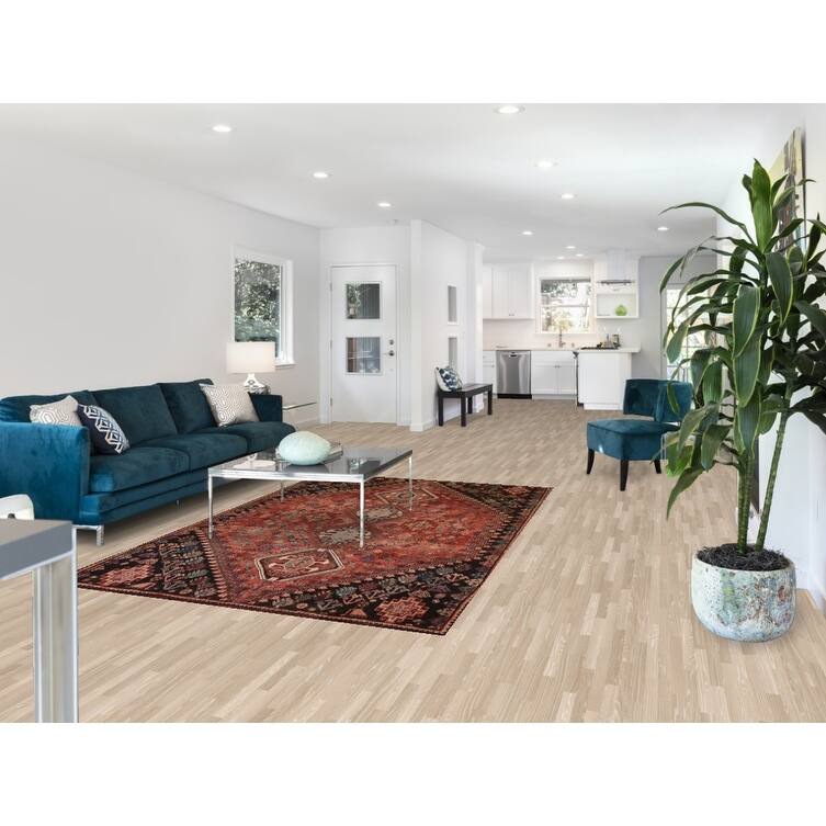 Tribal Geometric Shiraz Persian Vintage Area Rug Handmade Wool Carpet - 5'3"x 8'1"