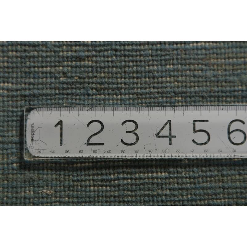 Light Blue Gabbeh Oriental Runner Rug Handmade Wool Carpet - 3'3" x 6'6"