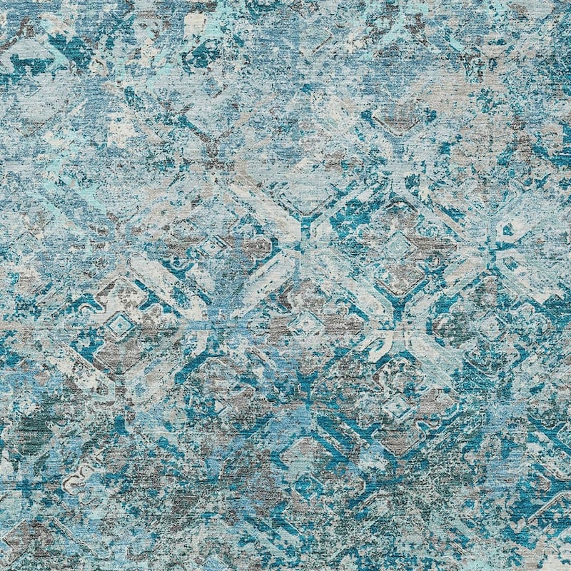 HomeRoots Geometric Transitional Rectangle Outdoor Rug