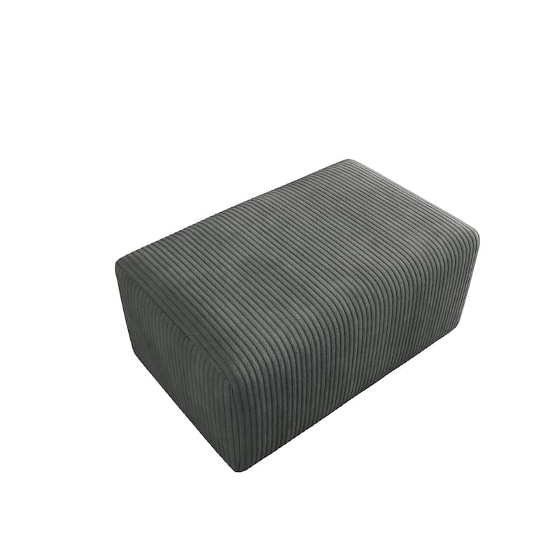 Modern 35" W Rectangular Corduroy Fully Sponge Molded Ottoman