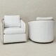 preview thumbnail 98 of 165, KINWELL 31"W Oak Frame Upholstered Swivel Barrel Armchair