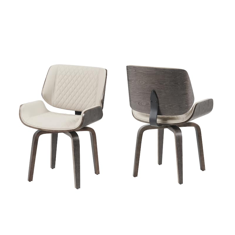 Mid-Century Modern Dining Chair - 360° Swivel(set of 2), PU Leather Upholstery, Ergonomic Design, Office & Dining Room