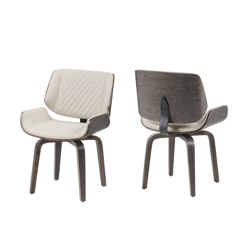 Modern Dining Chair - 360°Swivel(set of 2), PU Leather Upholstery, Ergonomic Design for Kitchen, Office & Dining Room