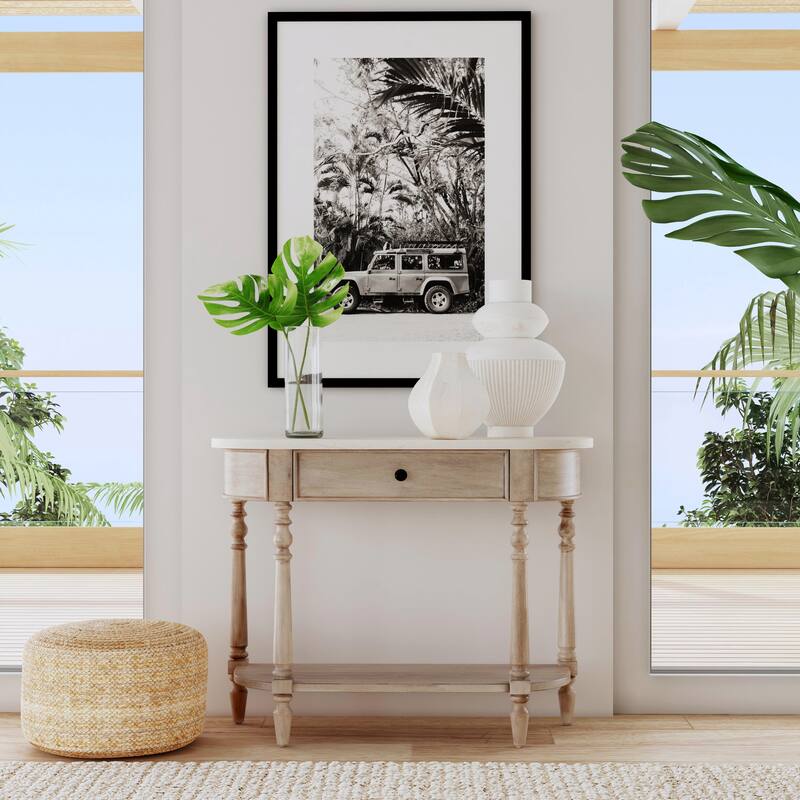 Butler Danielle Marble Console Table - Light Brown