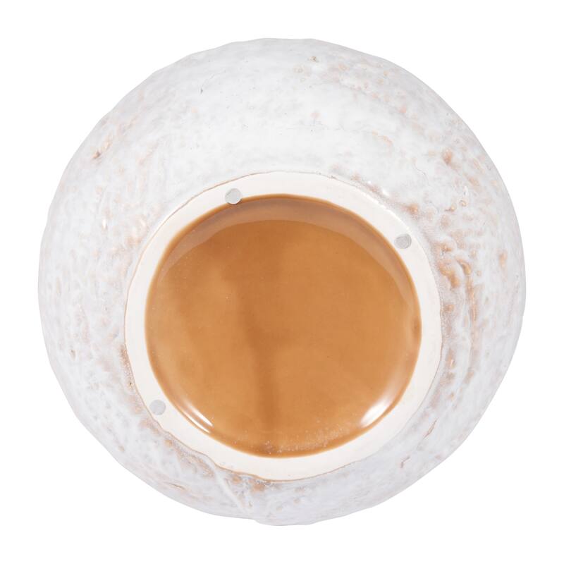 Sagebrook Home Ceramic Ivory Round Textured Round Vase