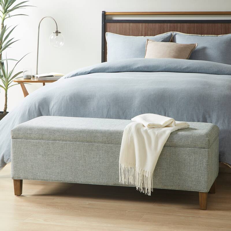 INK+IVY Marcie Blue Soft Close Storage Accent Bench - Blue