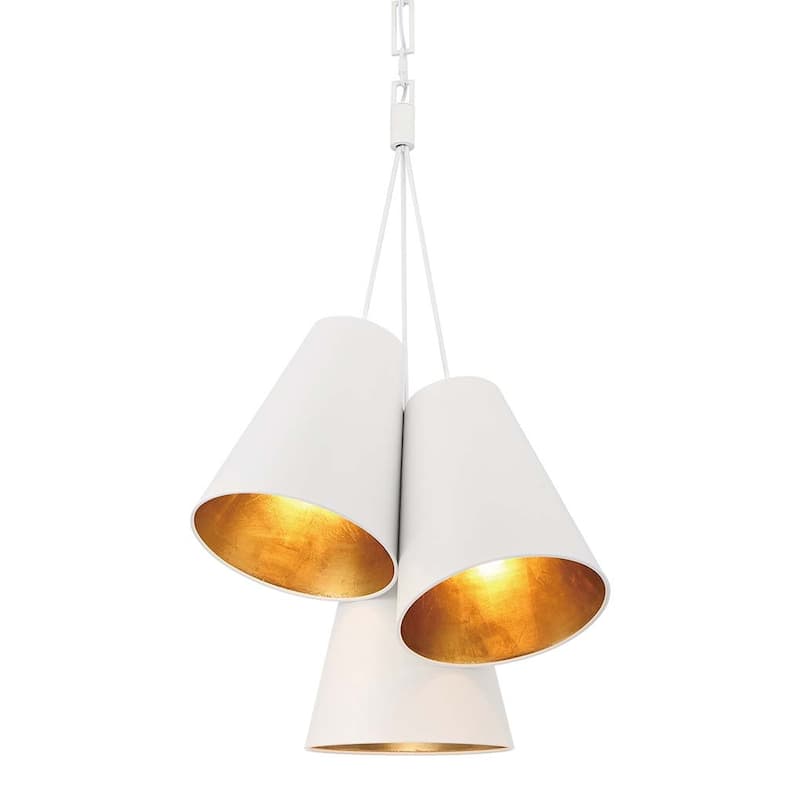 Crystorama Lighting Group 8684 Alston 20" Wide Multi Light Pendant - Matte White / Antique Gold