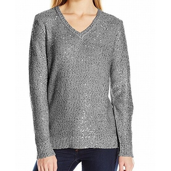 silver sequin sweater