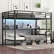 preview thumbnail 3 of 6, Multiple Placement Bunk Bed with Desk,Shelves,LED and USB,Full XL Over Twin