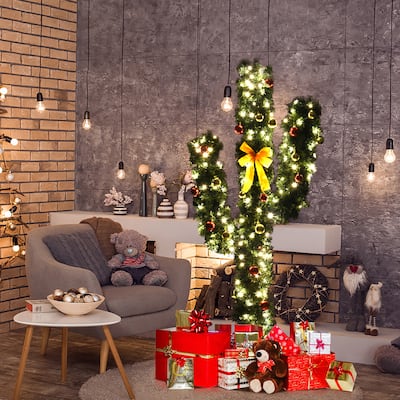 Pre-Lit Artificial Cactus Christmas Tree with LED Lights