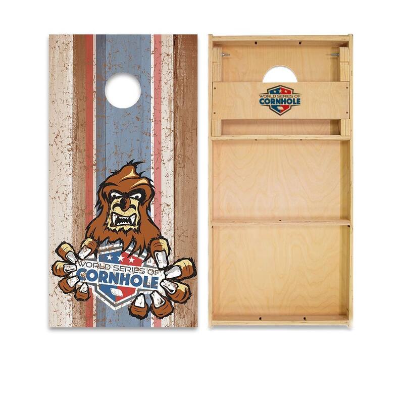 Animated Sasquatch Regulation 2x4 Cornhole Board Set - Backyard - Include LED Lights