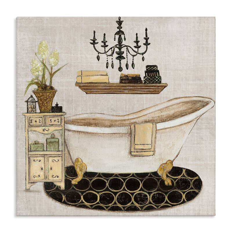 Stupell Serene Vintage Bathtub Canvas Wall Art Design By Janet Tava - 17 x 17
