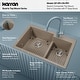 preview thumbnail 27 of 59, Karran 33" Top Mount Large/Small Bowl Quartz Kitchen Sink Kit - 33" x 22" x 9"