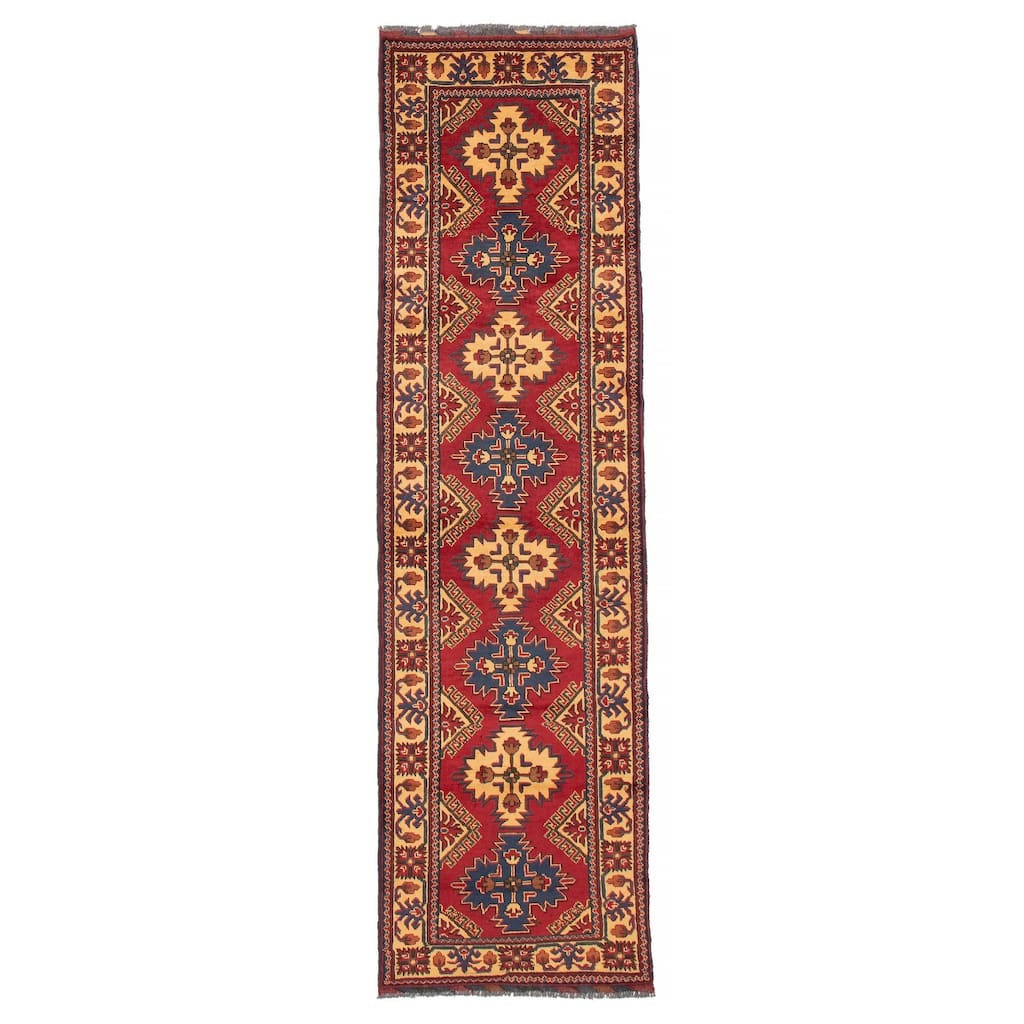 ECARPETGALLERY Hand-knotted Kargahi Red Wool Rug - 2'10 x 9'9
